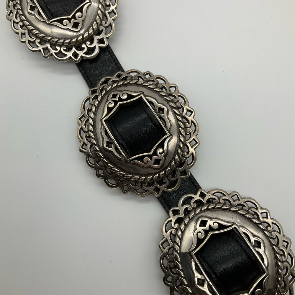 BRIGHTON CONCHO LEATHER BELT - Picture 6 of 13